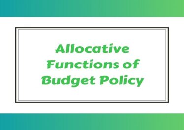 Allocative Functions of Budget Policy