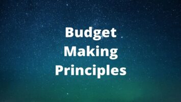 Budget Making Principles