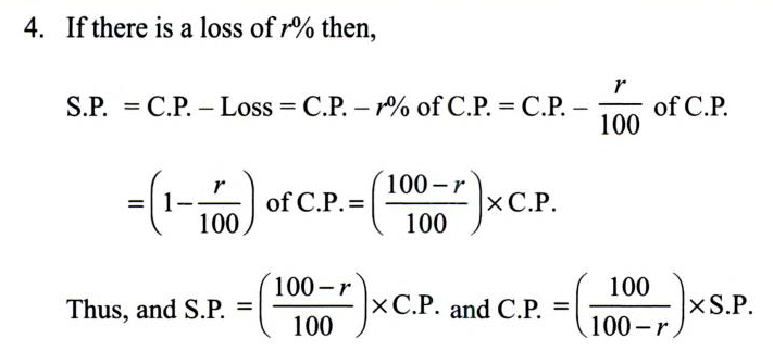 Formula for profit and loss