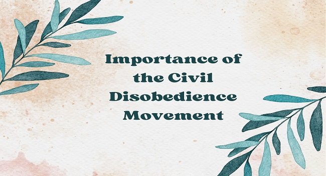 Importance of the Civil Disobedience Movement