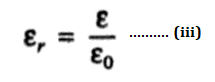 relative permittivity εr defined by the relation